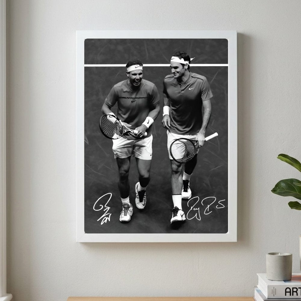 Federer roger, Rafael Nadal - tennis - Vibes DistrictFederer roger, Rafael Nadal - tennis poster NeroVibes District