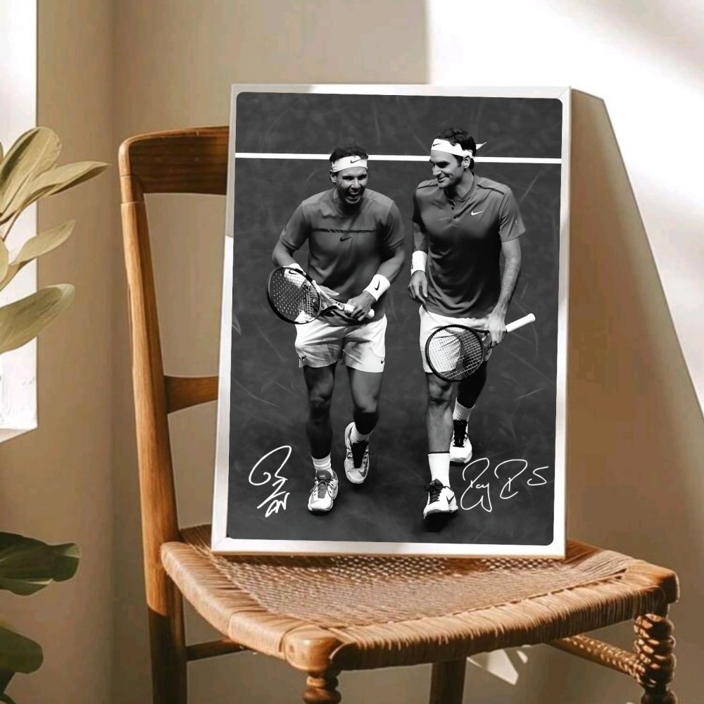 Federer roger, Rafael Nadal - tennis - Vibes DistrictFederer roger, Rafael Nadal - tennis poster NeroVibes District