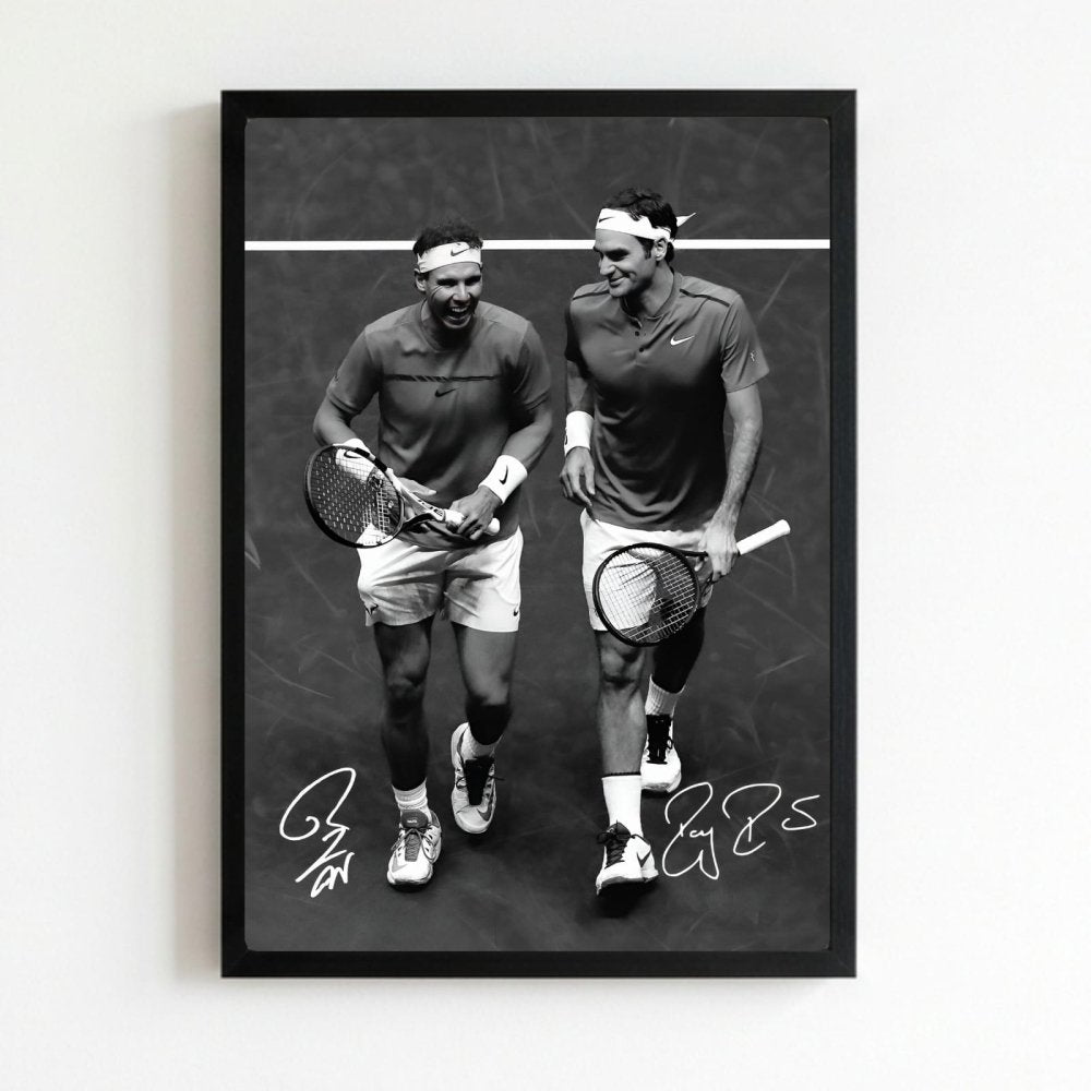 Federer roger, Rafael Nadal - tennis - Vibes DistrictFederer roger, Rafael Nadal - tennis poster NeroVibes District