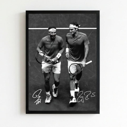 Federer roger, Rafael Nadal - tennis - Vibes DistrictFederer roger, Rafael Nadal - tennis poster NeroVibes District