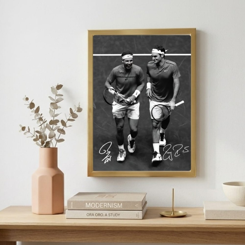 Federer roger, Rafael Nadal - tennis - Vibes DistrictFederer roger, Rafael Nadal - tennis poster NeroVibes District