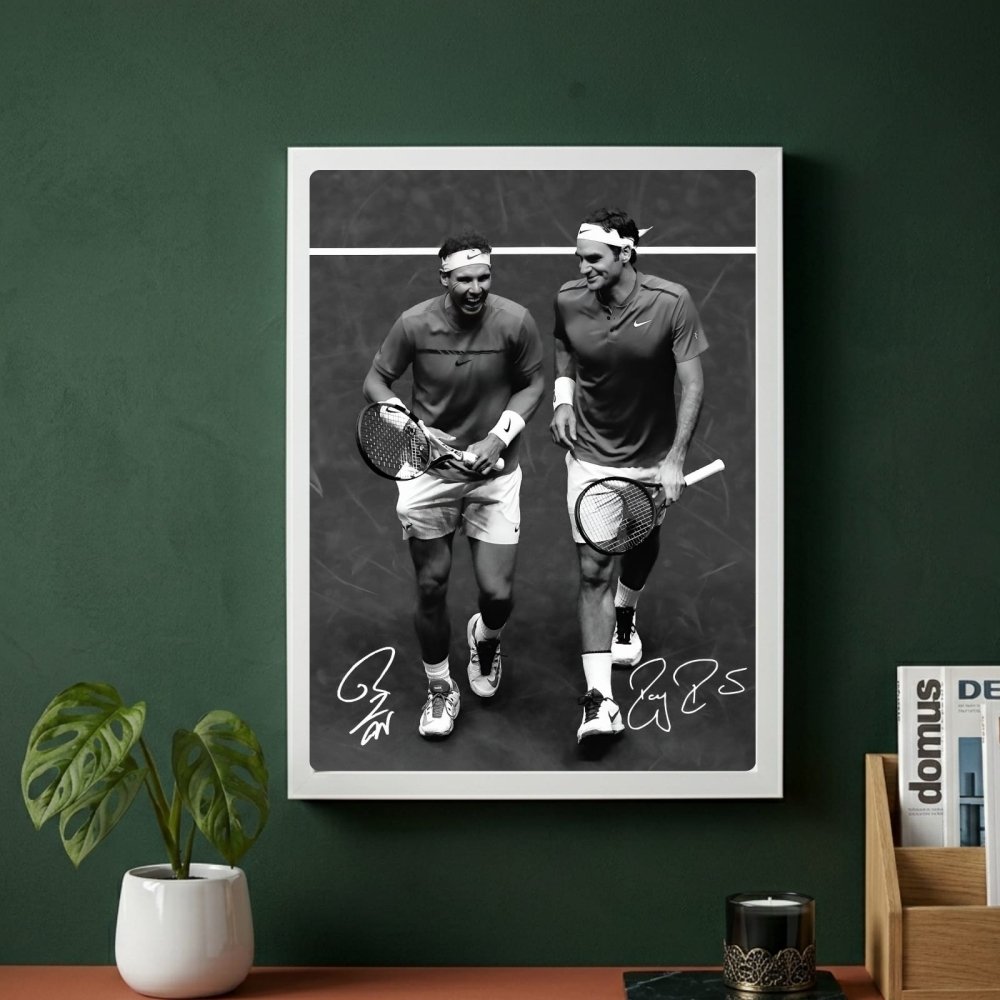 Federer roger, Rafael Nadal - tennis - Vibes DistrictFederer roger, Rafael Nadal - tennis poster NeroVibes District