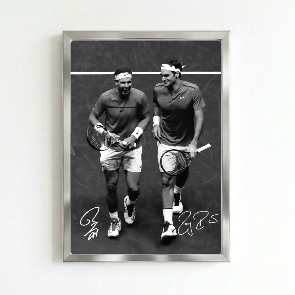 Federer roger, Rafael Nadal - tennis - Vibes DistrictFederer roger, Rafael Nadal - tennis poster NeroVibes District