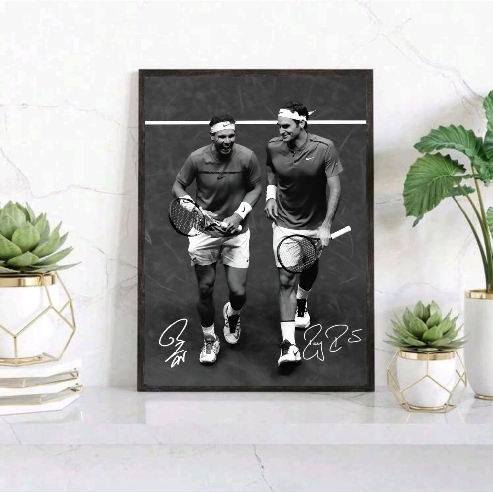 Federer roger, Rafael Nadal - tennis - Vibes DistrictFederer roger, Rafael Nadal - tennis poster NeroVibes District