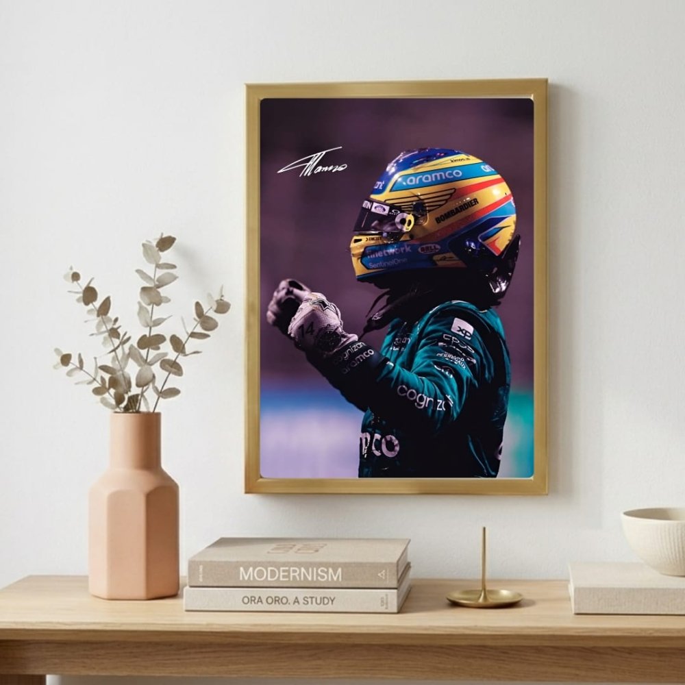 Fernando alonso f1 - Vibes DistrictFernando alonso f1 poster GoldVibes District
