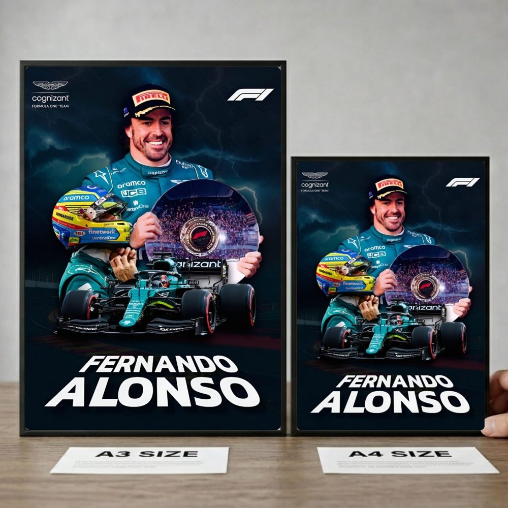 Fernando alonso f1 - Vibes DistrictFernando alonso f1 poster SilverVibes District