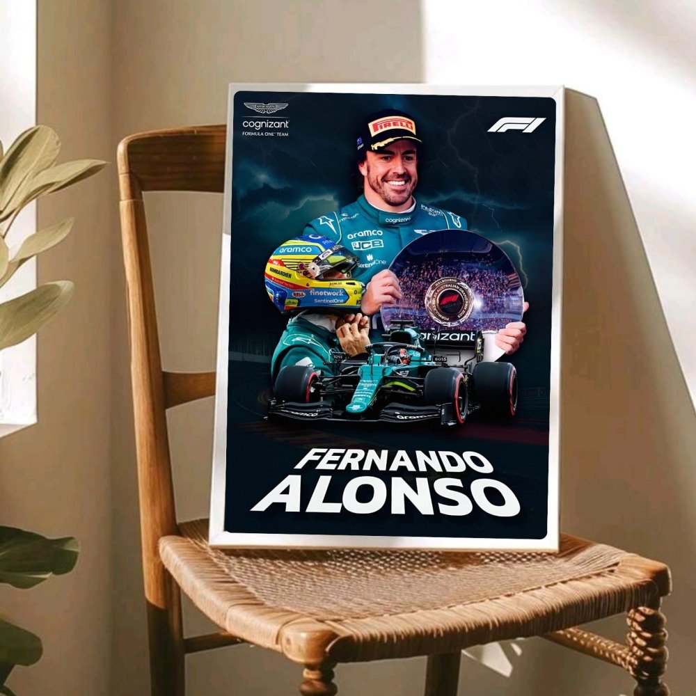 Fernando alonso f1 - Vibes DistrictFernando alonso f1 poster SilverVibes District
