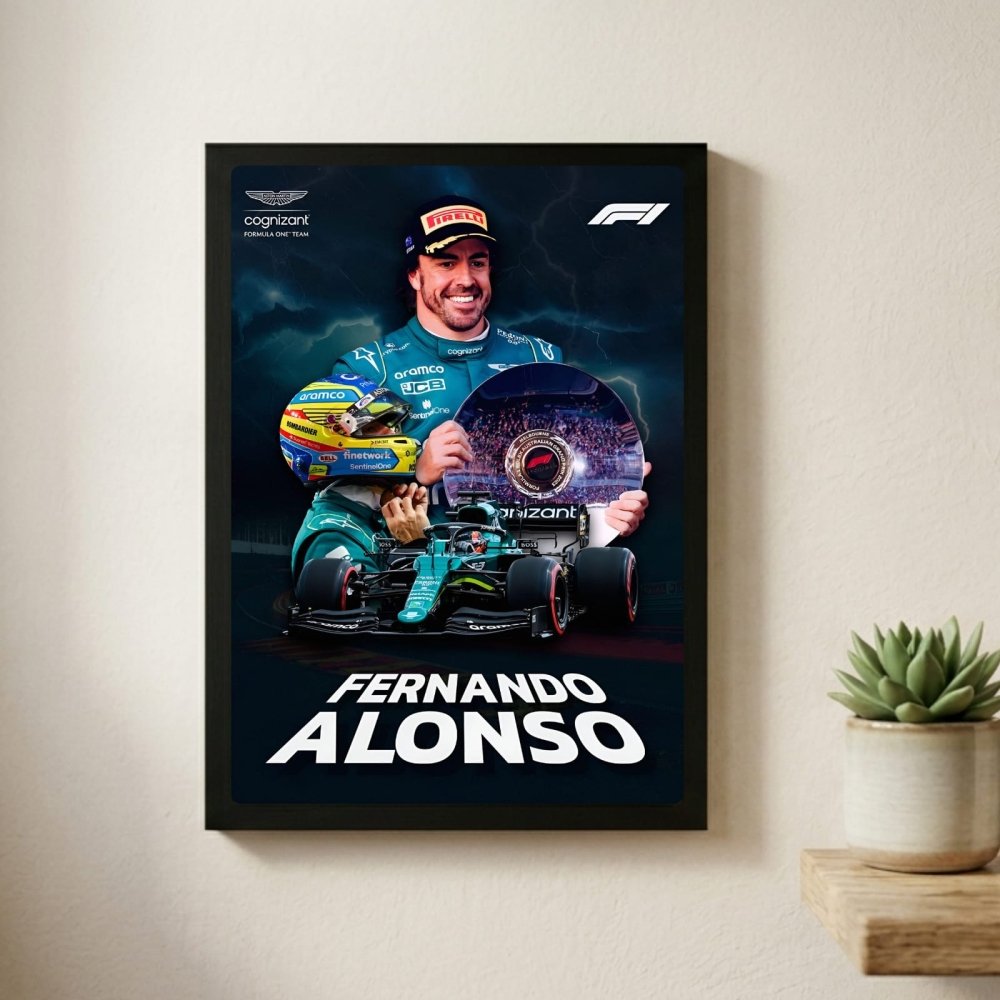 Fernando alonso f1 - Vibes DistrictFernando alonso f1 poster SilverVibes District
