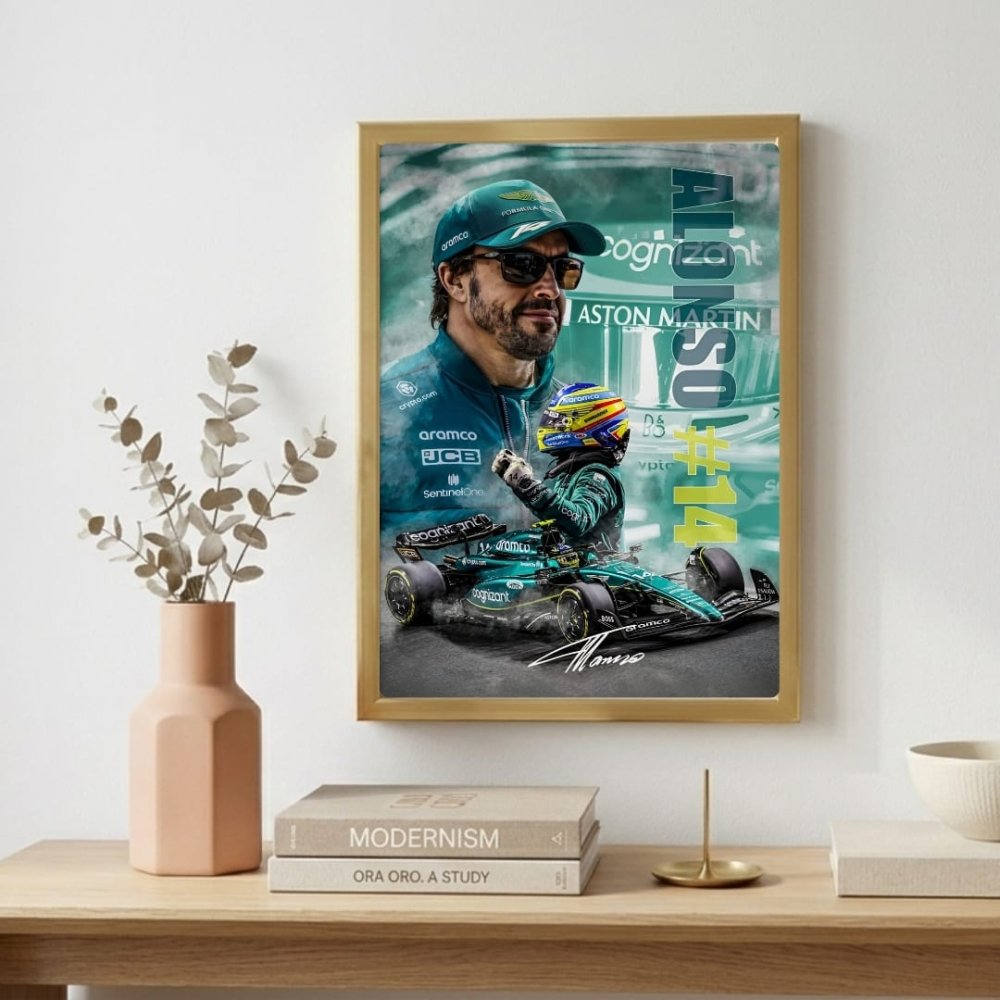 Fernando alonso f1 - Vibes DistrictFernando alonso f1 poster GoldVibes District
