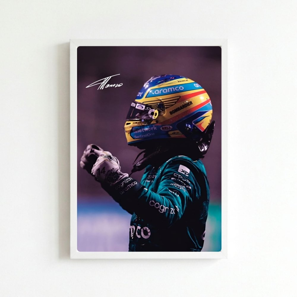 Fernando alonso f1 - Vibes DistrictFernando alonso f1 poster BiancoVibes District