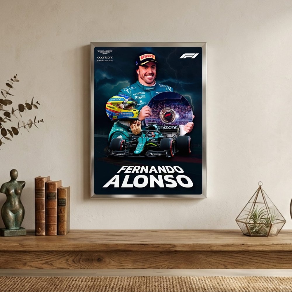 Fernando alonso f1 - Vibes DistrictFernando alonso f1 poster SilverVibes District