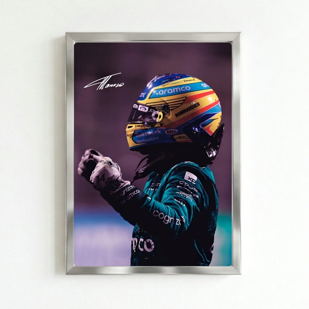 Fernando alonso f1 - Vibes DistrictFernando alonso f1 poster SilverVibes District