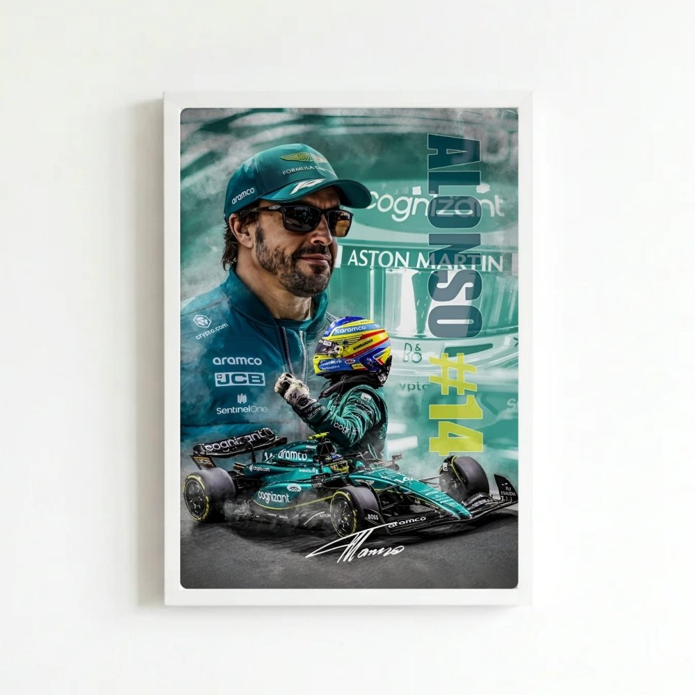 Fernando alonso f1 - Vibes DistrictFernando alonso f1 poster BiancoVibes District