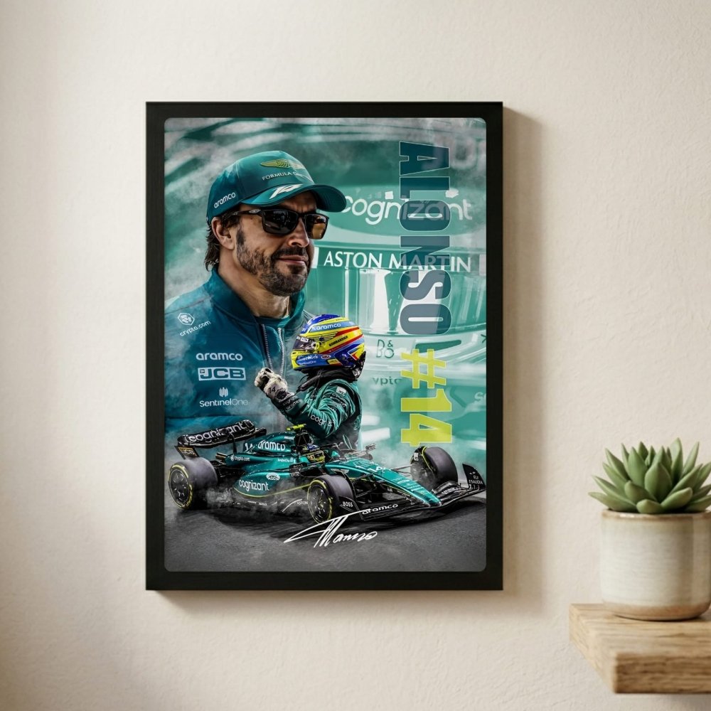 Fernando alonso f1 - Vibes DistrictFernando alonso f1 poster GoldVibes District