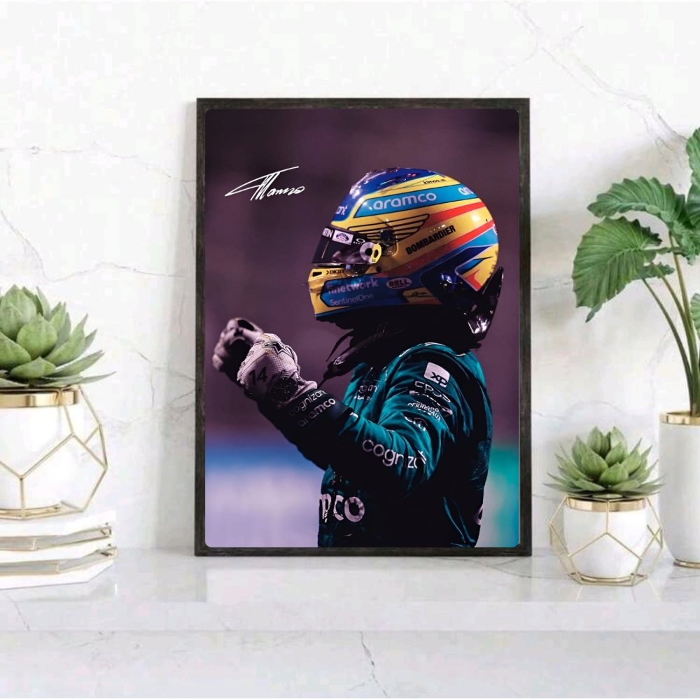 Fernando alonso f1 - Vibes DistrictFernando alonso f1 poster GoldVibes District