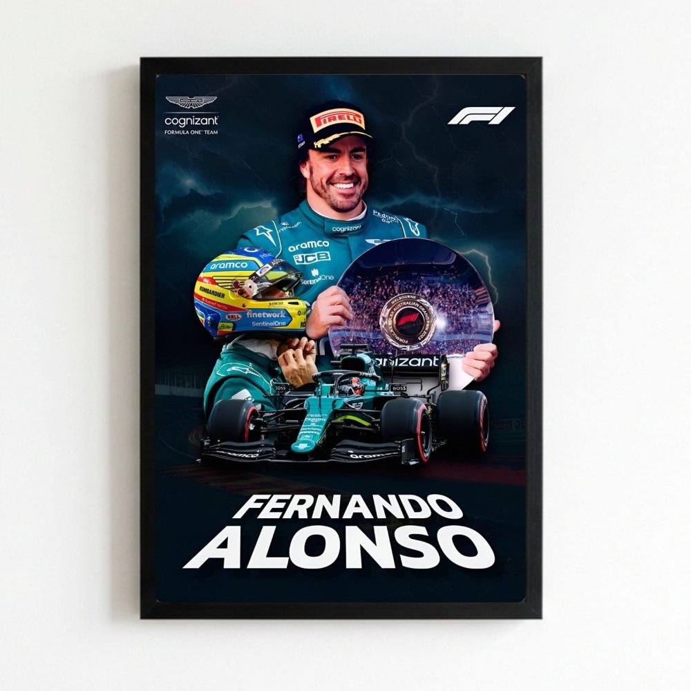 Fernando alonso f1 - Vibes DistrictFernando alonso f1 poster NeroVibes District