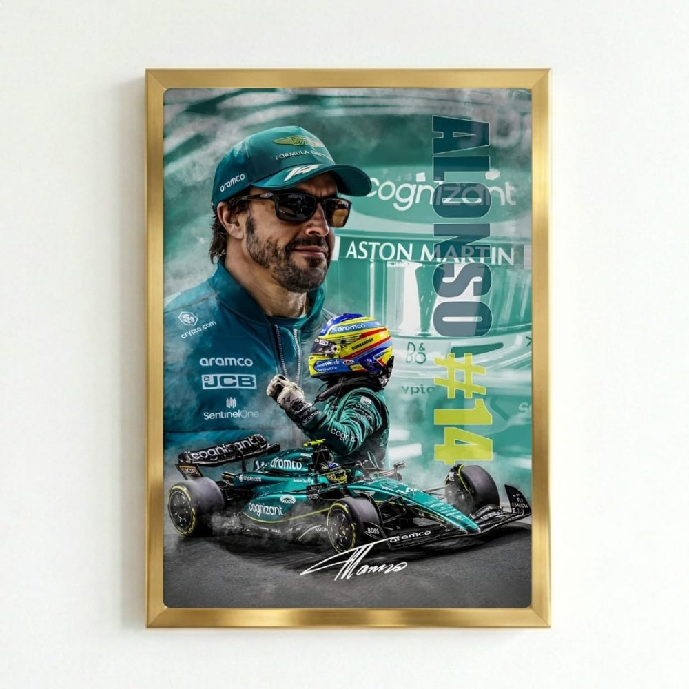 Fernando alonso f1 - Vibes DistrictFernando alonso f1 poster GoldVibes District