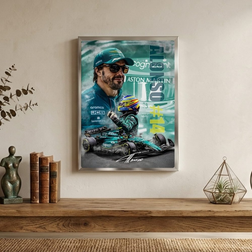 Fernando alonso f1 - Vibes DistrictFernando alonso f1 poster GoldVibes District