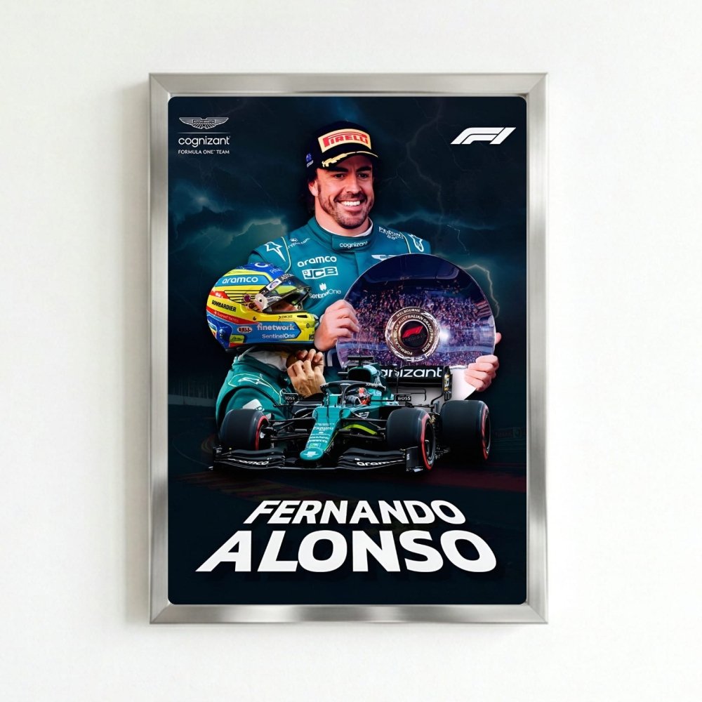 Fernando alonso f1 - Vibes DistrictFernando alonso f1 poster SilverVibes District