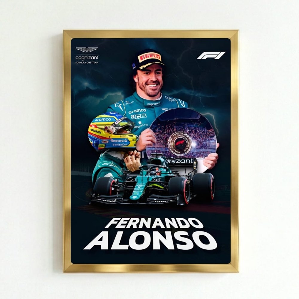 Fernando alonso f1 - Vibes DistrictFernando alonso f1 poster GoldVibes District