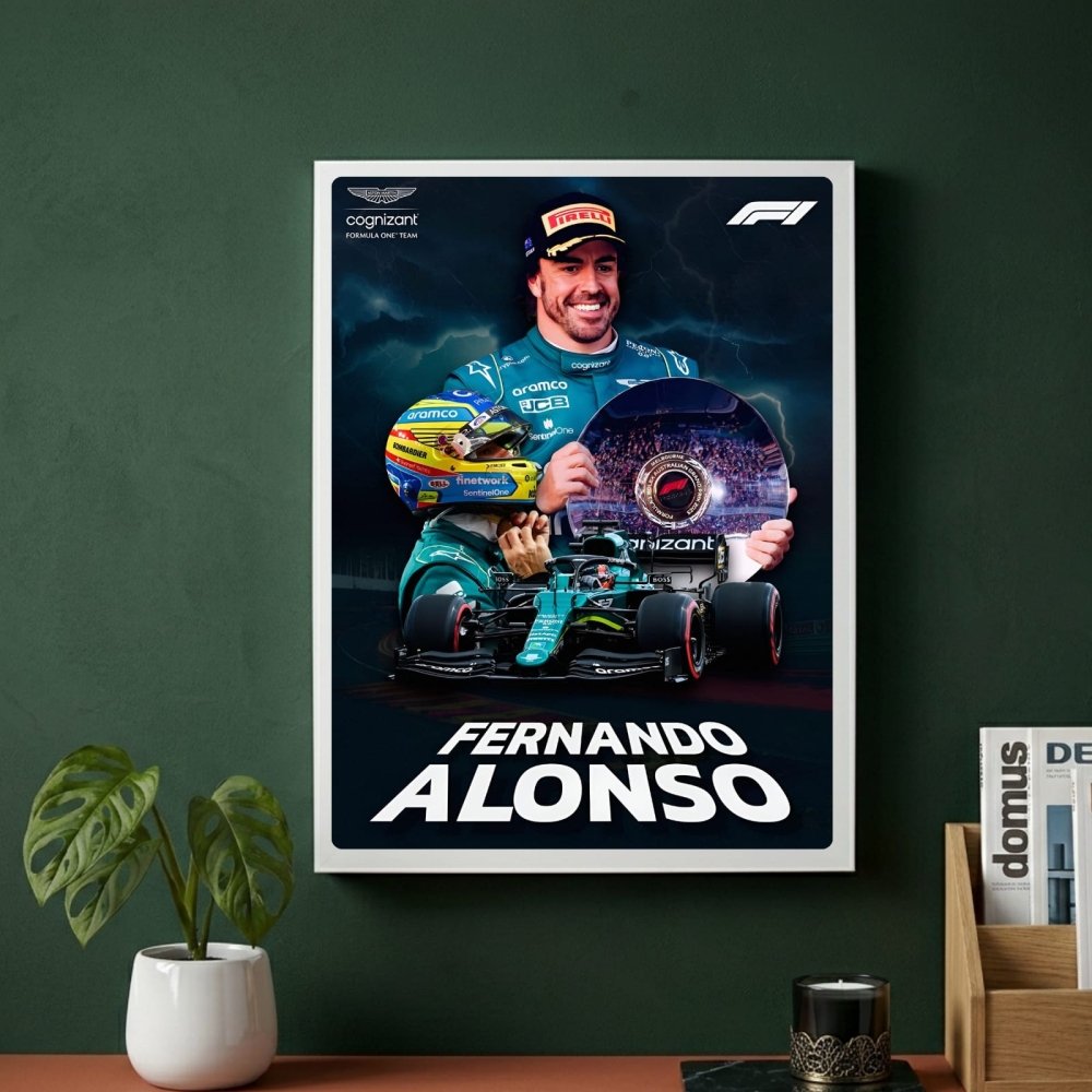 Fernando alonso f1 - Vibes DistrictFernando alonso f1 poster SilverVibes District