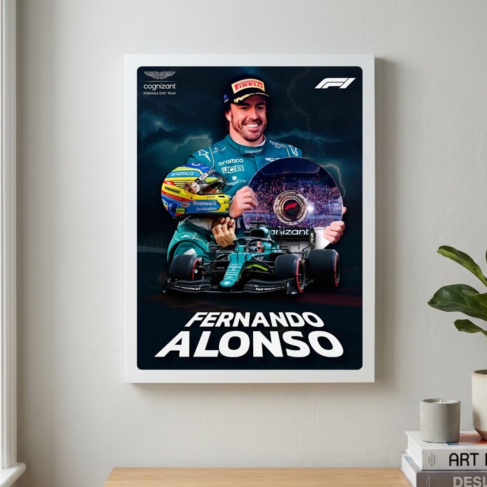 Fernando alonso f1 - Vibes DistrictFernando alonso f1 poster SilverVibes District