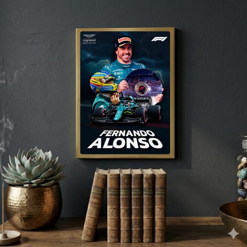 Fernando alonso f1 - Vibes DistrictFernando alonso f1 poster SilverVibes District