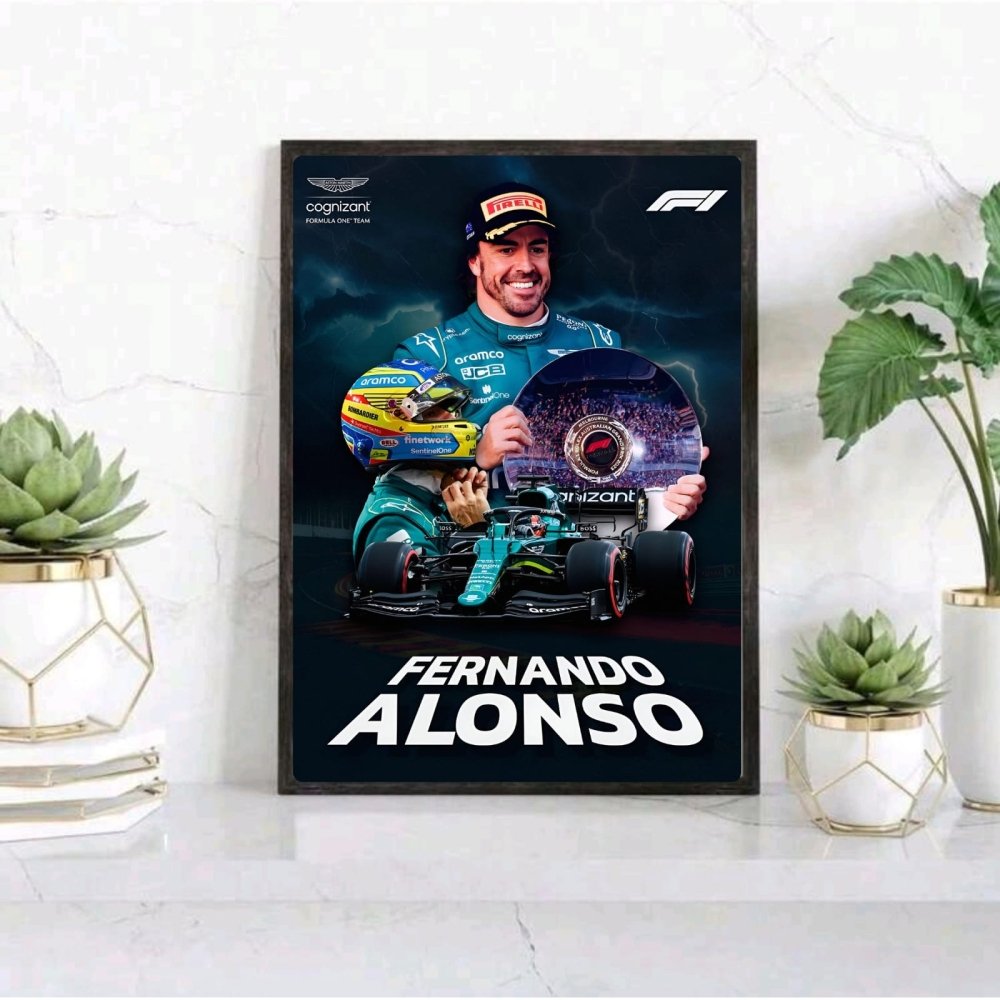 Fernando alonso f1 - Vibes DistrictFernando alonso f1 poster SilverVibes District