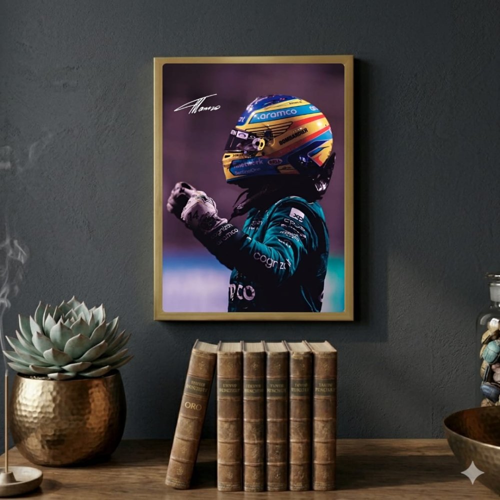 Fernando alonso f1 - Vibes DistrictFernando alonso f1 poster GoldVibes District