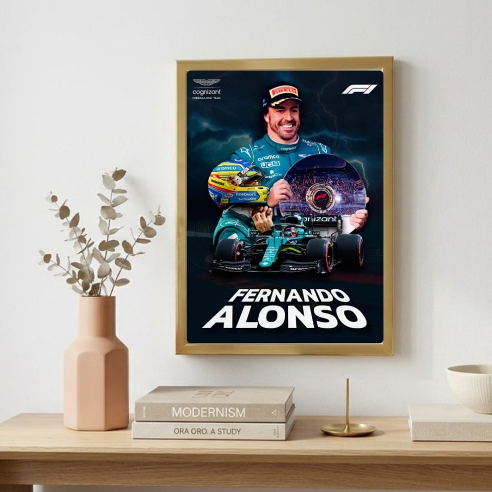 Fernando alonso f1 - Vibes DistrictFernando alonso f1 poster SilverVibes District