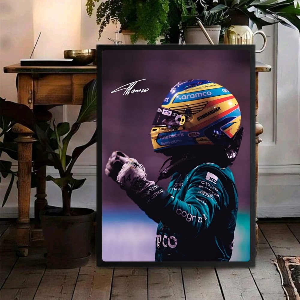 Fernando alonso f1 - Vibes DistrictFernando alonso f1 poster GoldVibes District