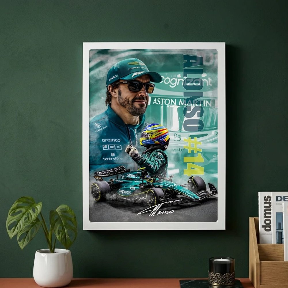 Fernando alonso f1 - Vibes DistrictFernando alonso f1 poster GoldVibes District