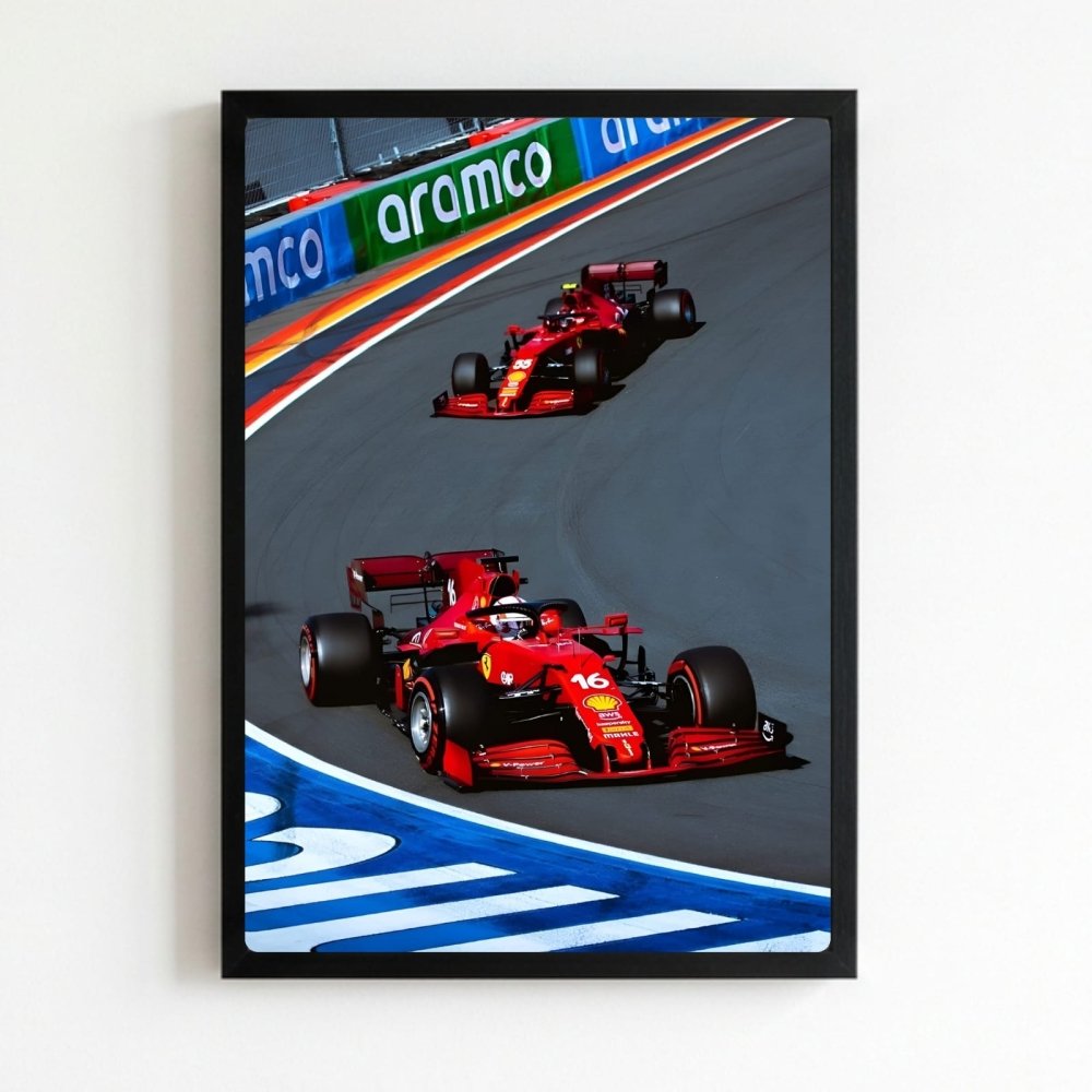Ferrari f1 leclerc sainz - Vibes DistrictFerrari f1 leclerc sainz poster NeroVibes District