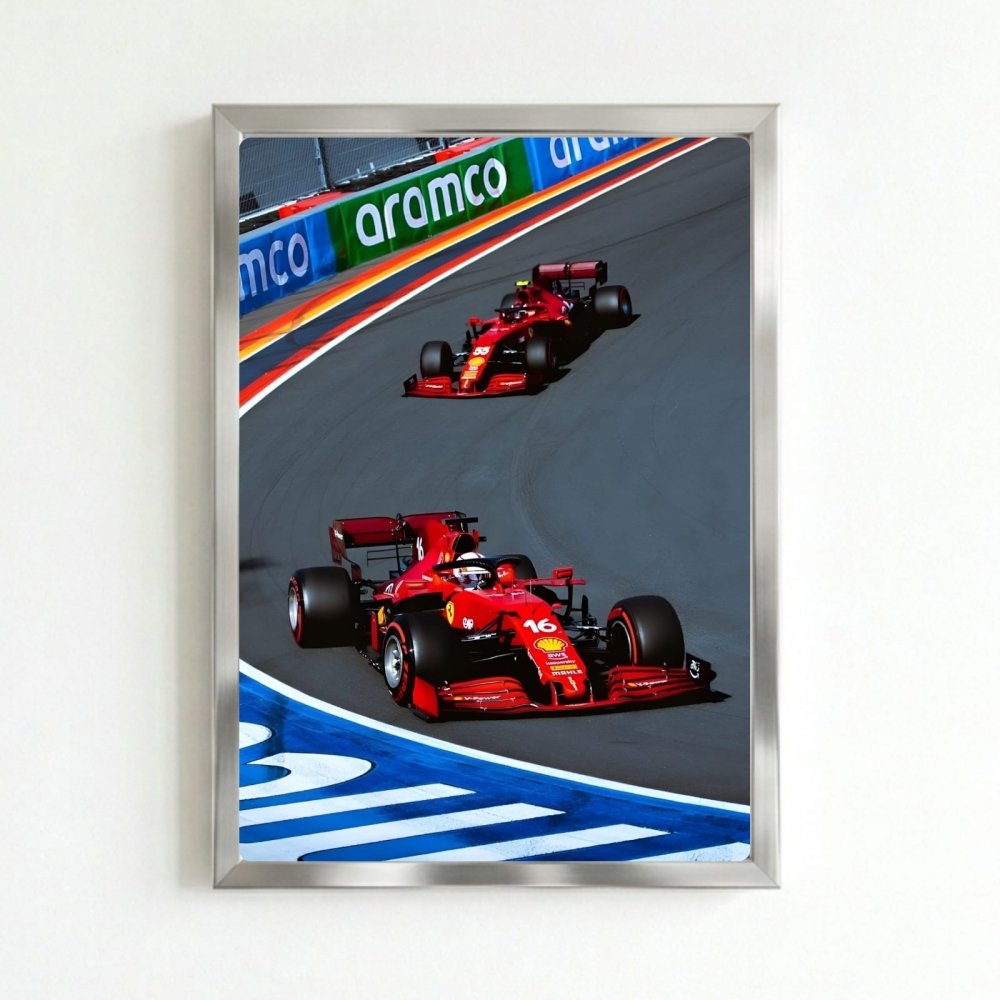 Ferrari f1 leclerc sainz - Vibes DistrictFerrari f1 leclerc sainz poster SilverVibes District