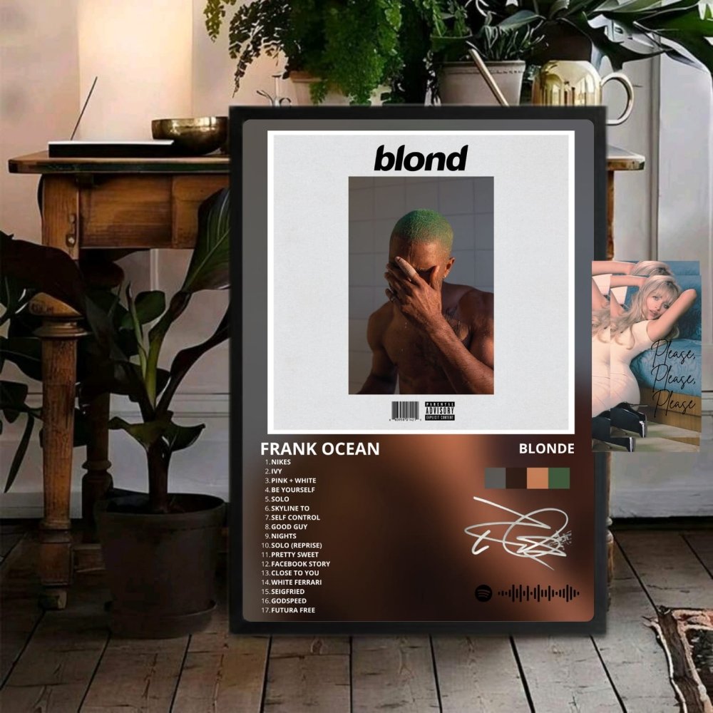 Frank Ocean - Blonde Poster with Frame - Vibes DistrictFrank Ocean - Blonde Poster with Frame SilverVibes District