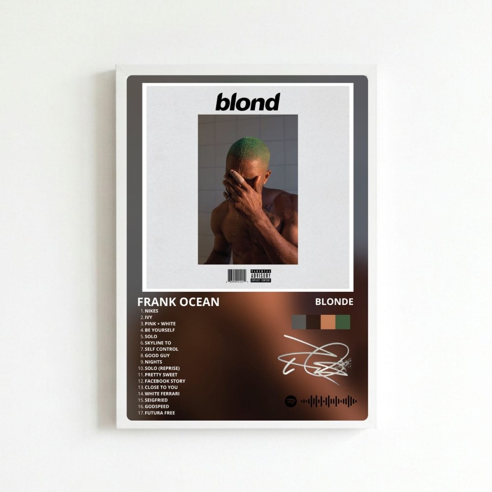 Frank Ocean - Blonde Poster with Frame - Vibes DistrictFrank Ocean - Blonde Poster with Frame BiancoVibes District