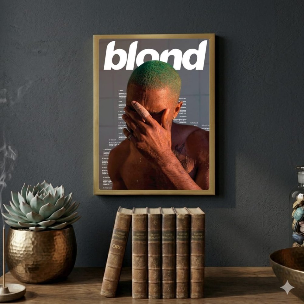 Frank Ocean - Blonde Poster with Frame - Vibes DistrictFrank Ocean - Blonde Poster with Frame GoldVibes District
