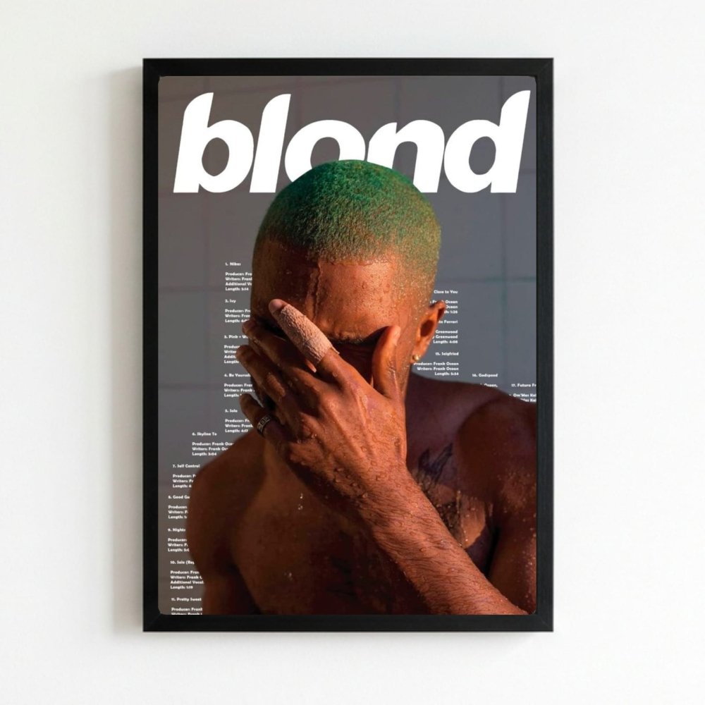 Frank Ocean - Blonde Poster with Frame - Vibes DistrictFrank Ocean - Blonde Poster with Frame NeroVibes District