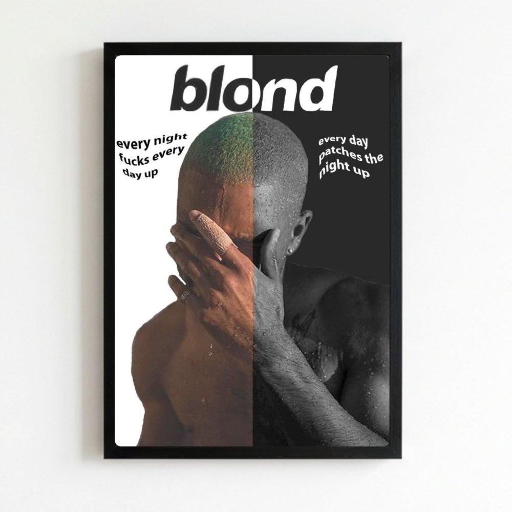 Frank Ocean - Blonde Poster with Frame - Vibes DistrictFrank Ocean - Blonde Poster with Frame NeroVibes District