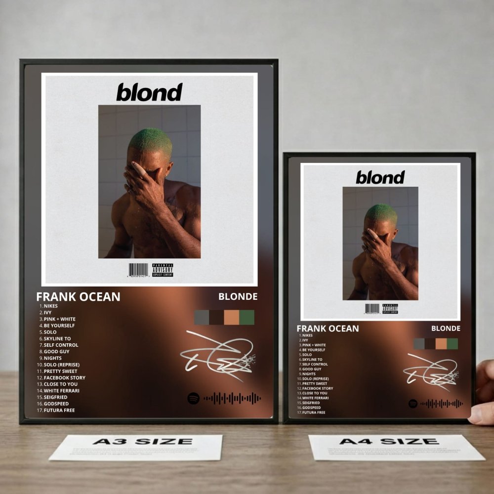 Frank Ocean - Blonde Poster with Frame - Vibes DistrictFrank Ocean - Blonde Poster with Frame SilverVibes District