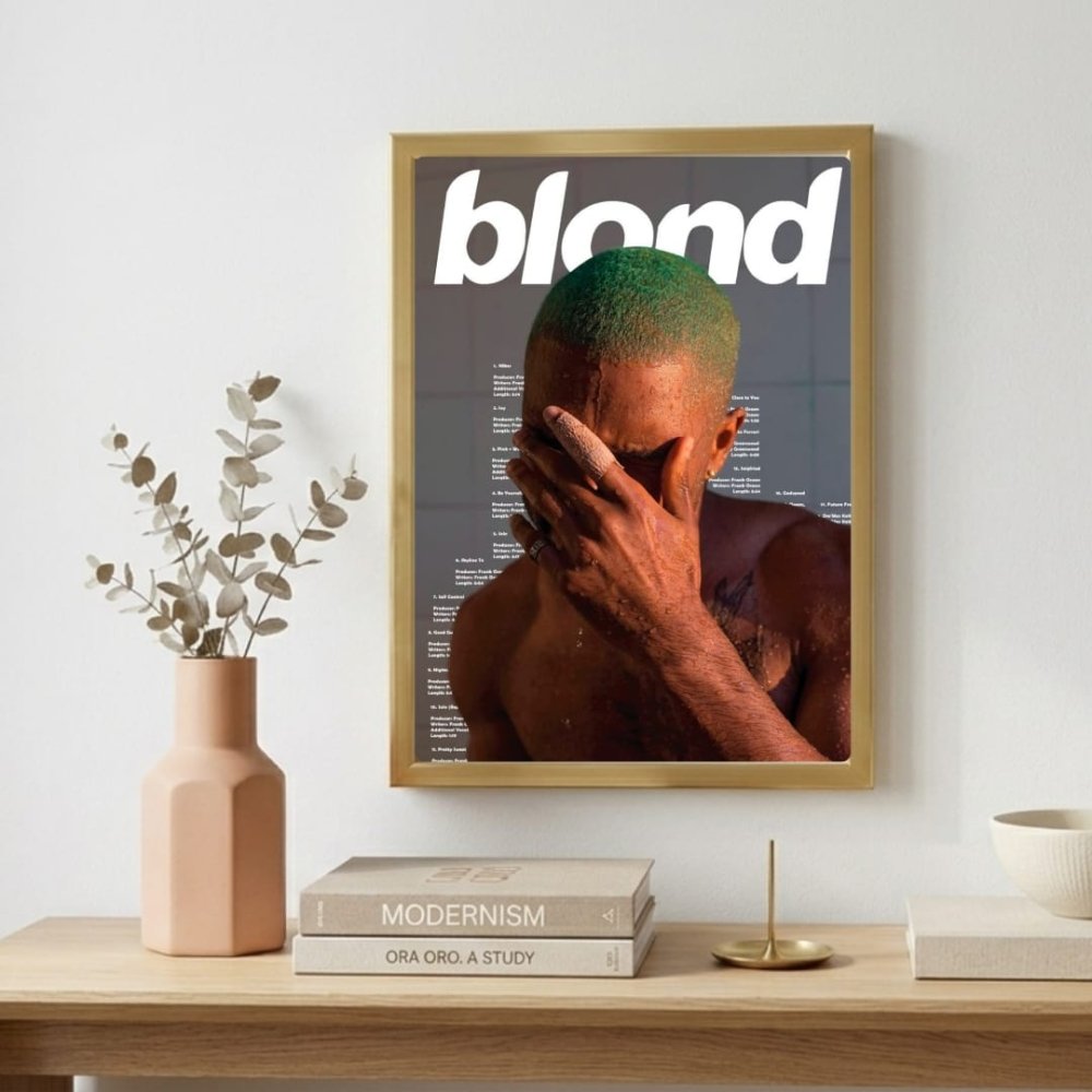 Frank Ocean - Blonde Poster with Frame - Vibes DistrictFrank Ocean - Blonde Poster with Frame GoldVibes District
