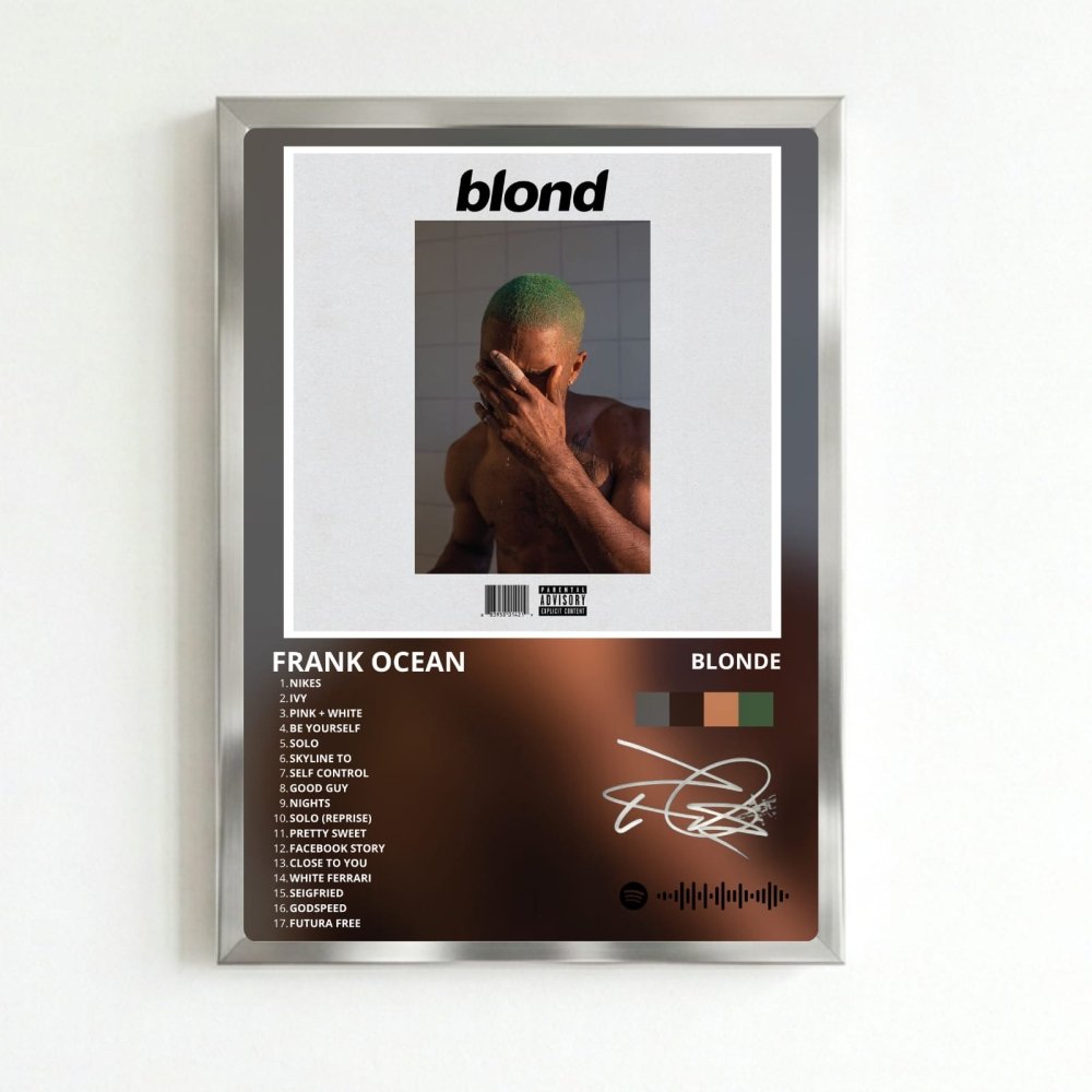 Frank Ocean - Blonde Poster with Frame - Vibes DistrictFrank Ocean - Blonde Poster with Frame SilverVibes District
