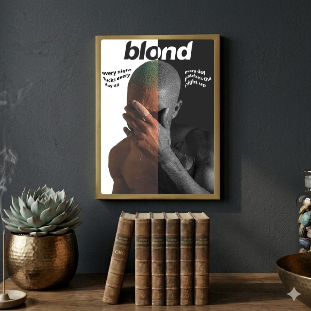 Frank Ocean - Blonde Poster with Frame - Vibes DistrictFrank Ocean - Blonde Poster with Frame GoldVibes District