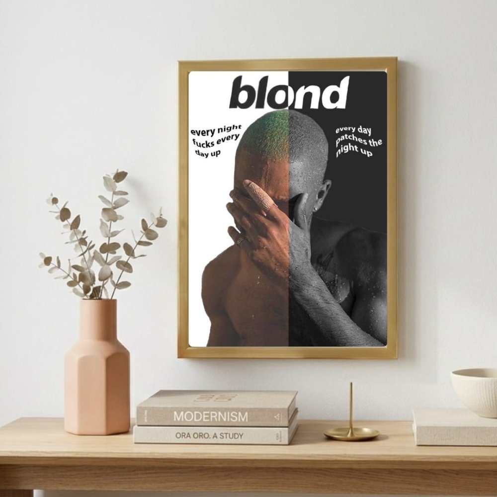 Frank Ocean - Blonde Poster with Frame - Vibes DistrictFrank Ocean - Blonde Poster with Frame GoldVibes District