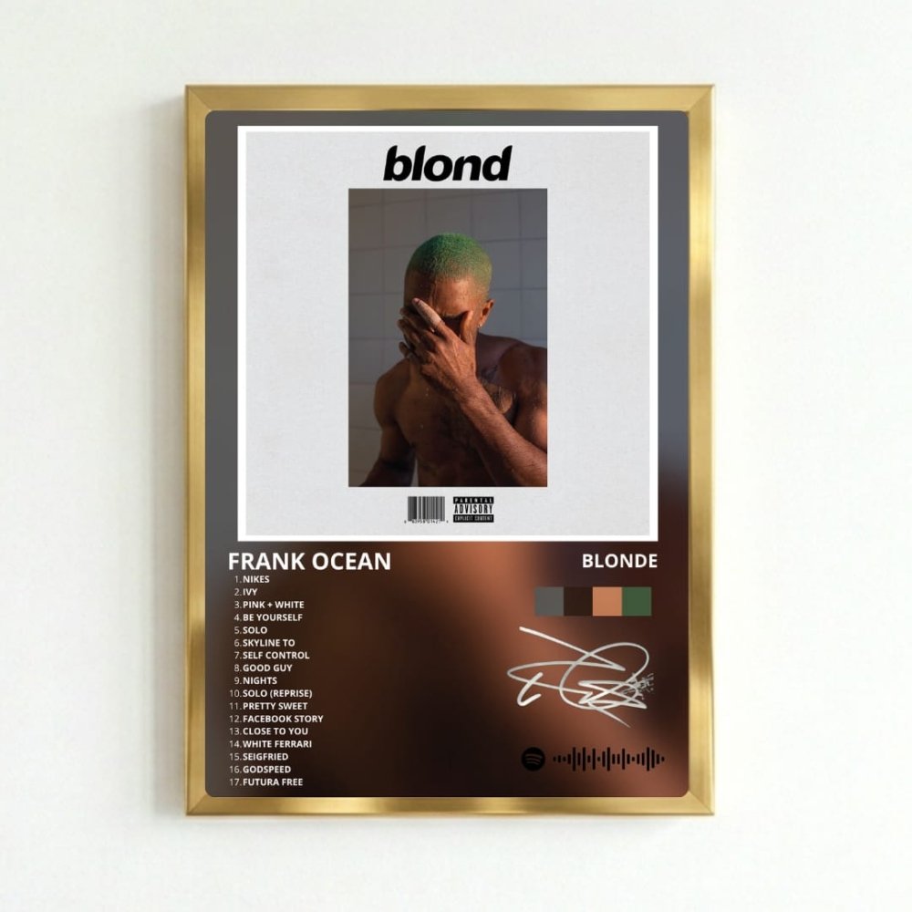 Frank Ocean - Blonde Poster with Frame - Vibes DistrictFrank Ocean - Blonde Poster with Frame GoldVibes District