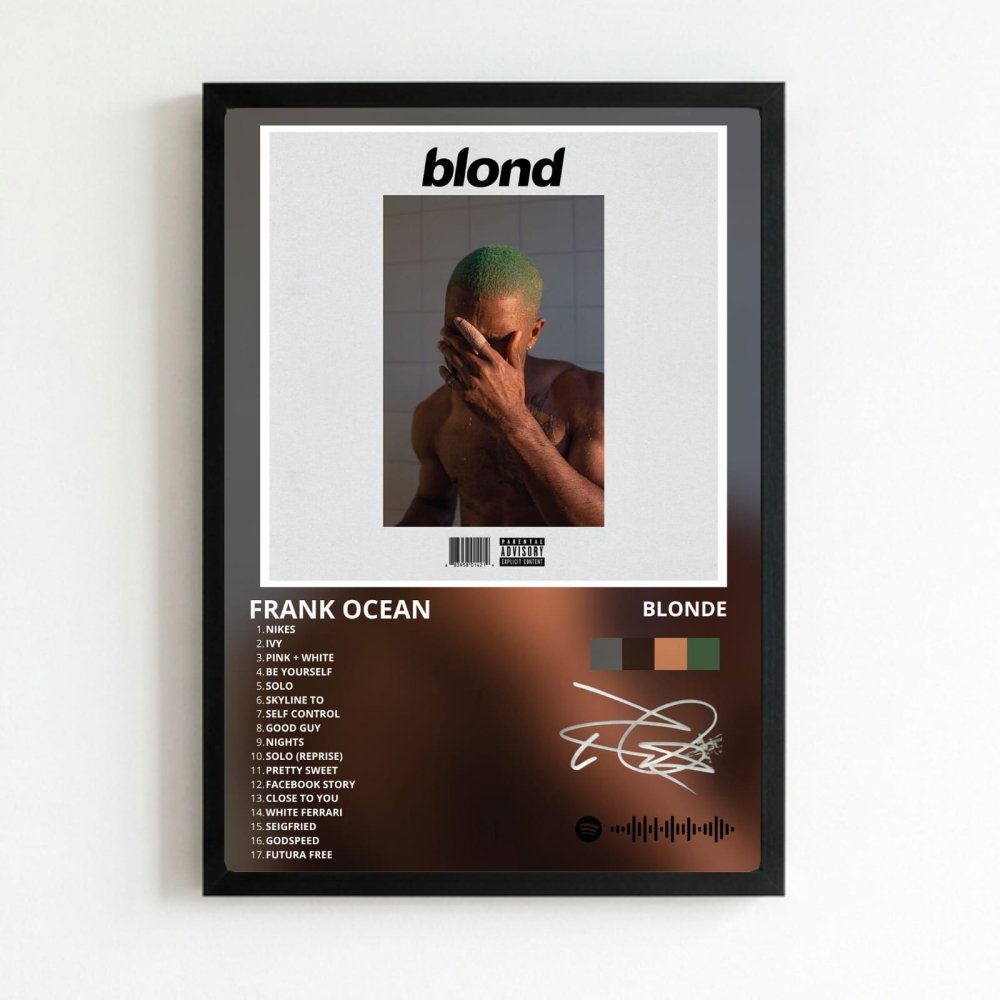 Frank Ocean - Blonde Poster with Frame - Vibes DistrictFrank Ocean - Blonde Poster with Frame NeroVibes District