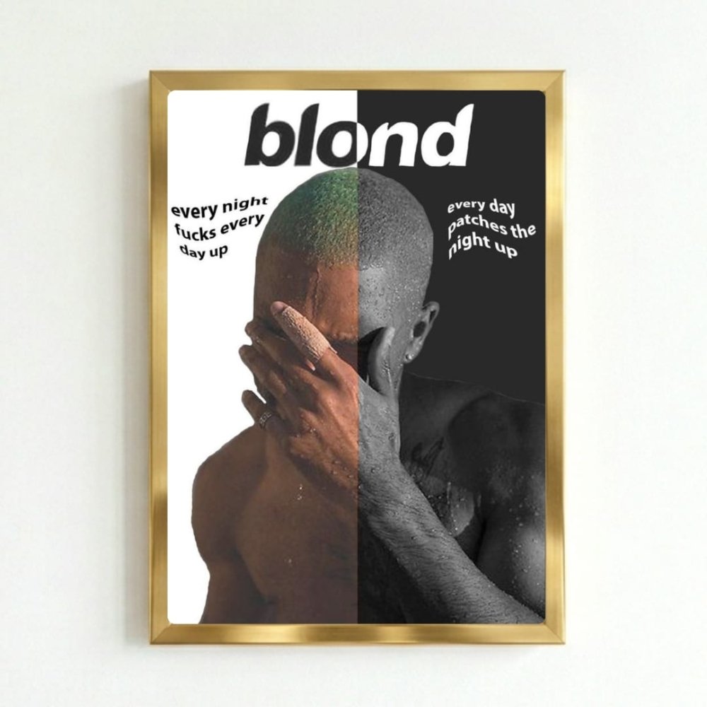 Frank Ocean - Blonde Poster with Frame - Vibes DistrictFrank Ocean - Blonde Poster with Frame GoldVibes District