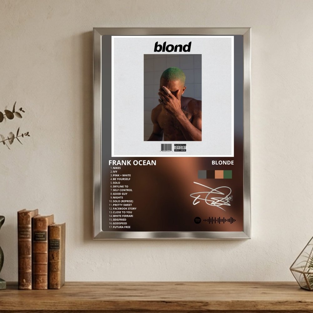 Frank Ocean - Blonde Poster with Frame - Vibes DistrictFrank Ocean - Blonde Poster with Frame SilverVibes District