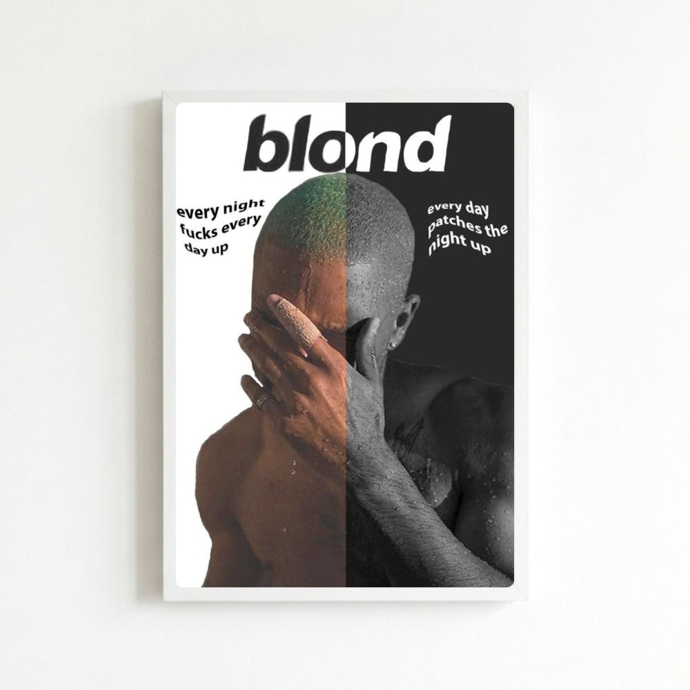 Frank Ocean - Blonde Poster with Frame - Vibes DistrictFrank Ocean - Blonde Poster with Frame BiancoVibes District