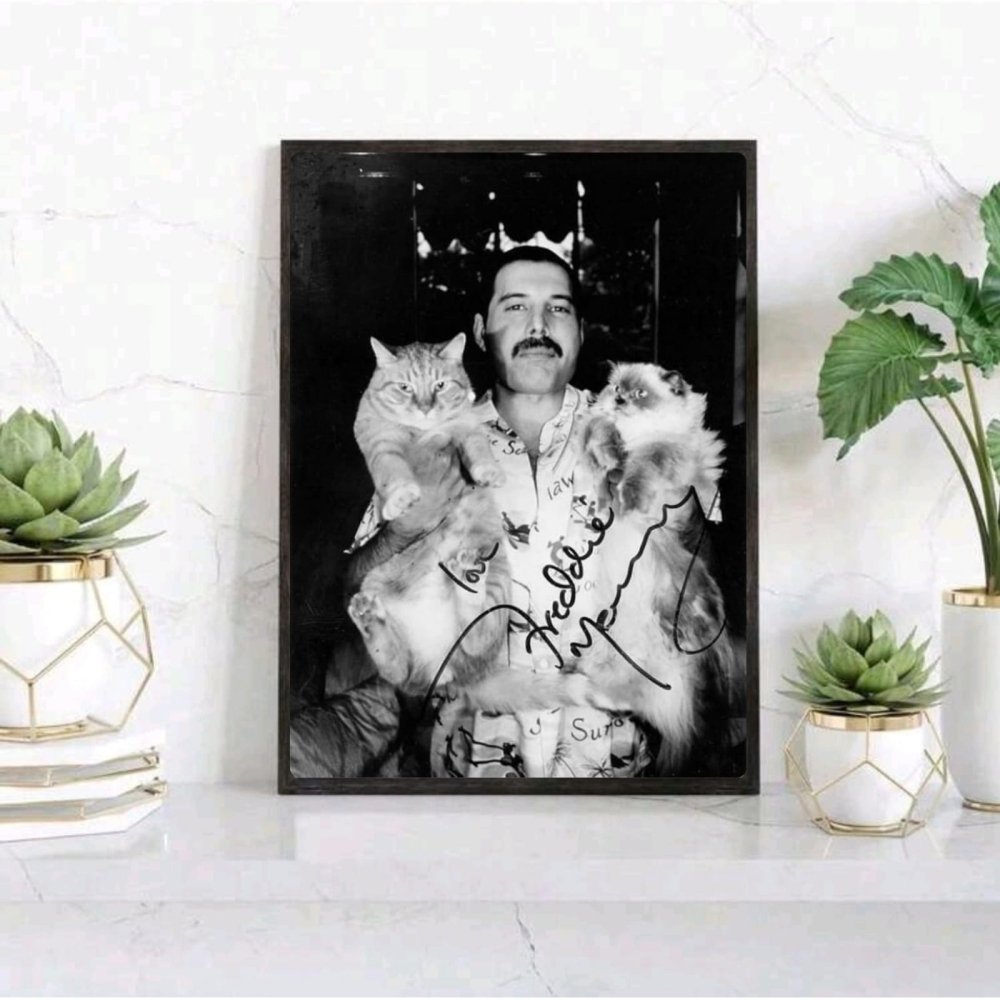 Freddie Mercury - Queen Poster with Frame - Vibes DistrictFreddie Mercury - Queen Poster with Frame poster GoldVibes District